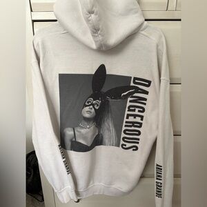 Ariana Grande Dangerous Woman Gildan White and Black Merch Sweatshirt